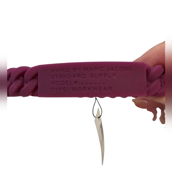 Marc By Marc Jacobs Standard Supply Braided Silicone Rubber Bracelet Plum NWT - Picture 1 of 7